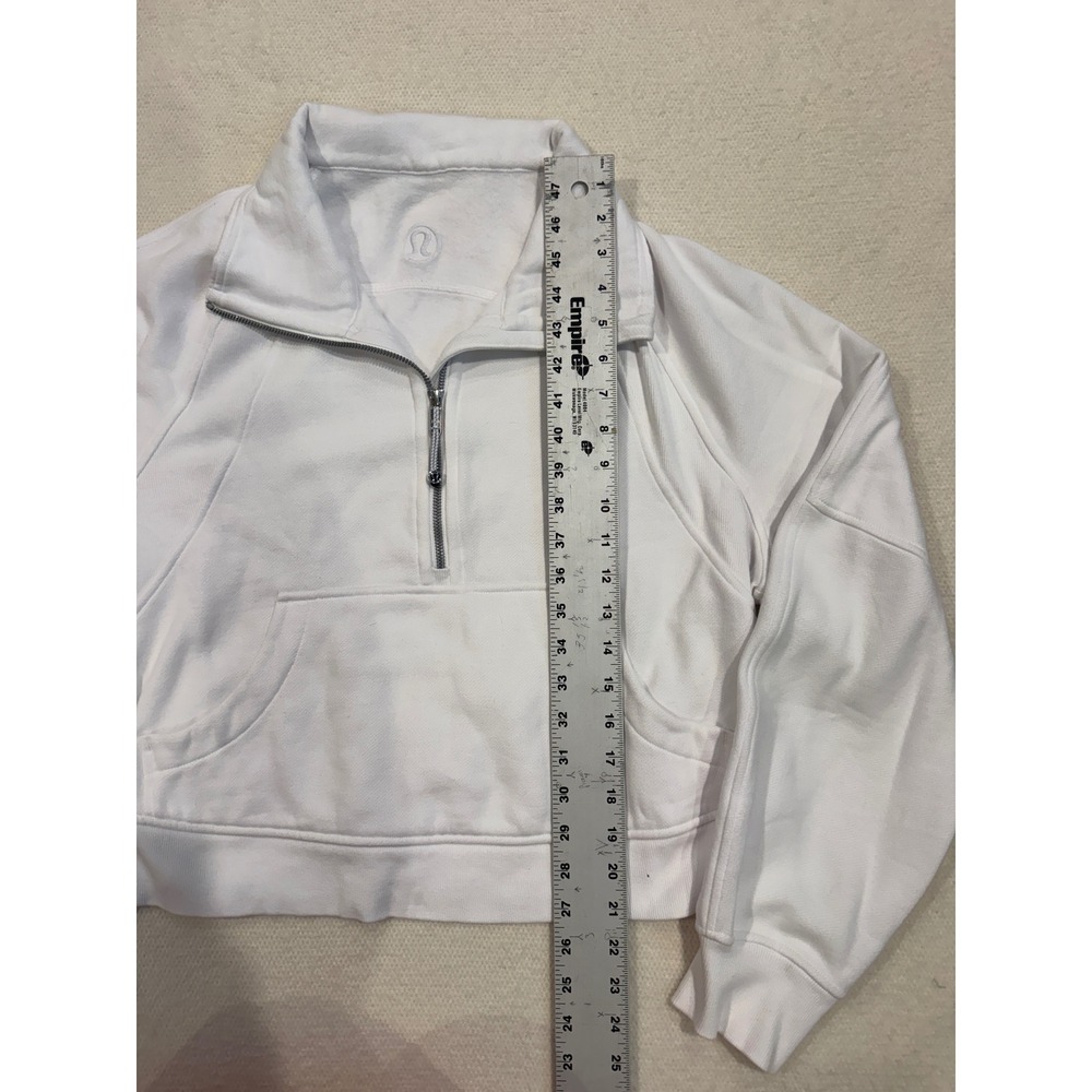 Lululemon Scuba Oversized Half-Zip Hoodie White LW3HW0S M/L Sweatshirt (679) - Picture 3 of 6